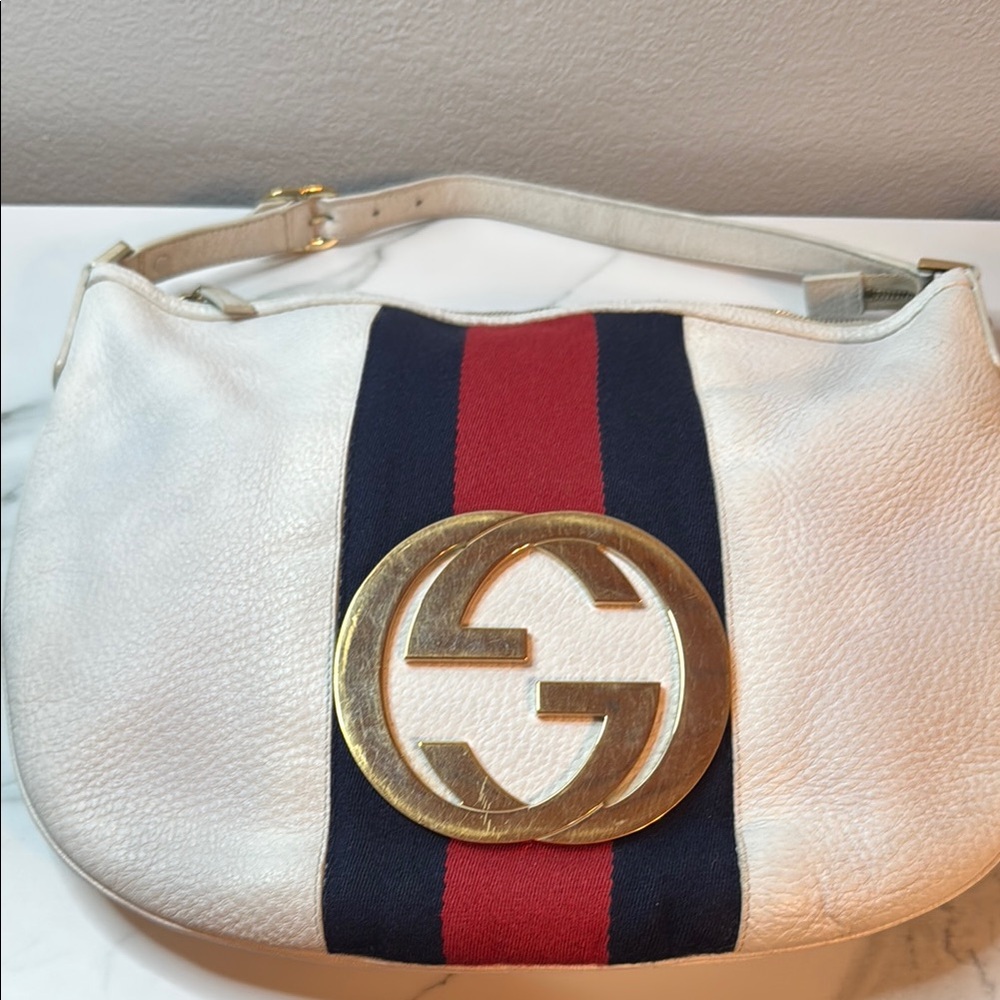 Gucci White Blondie and Sherri Line (Blue & Red) Women's Shoulder Bag - Picture 2 of 8